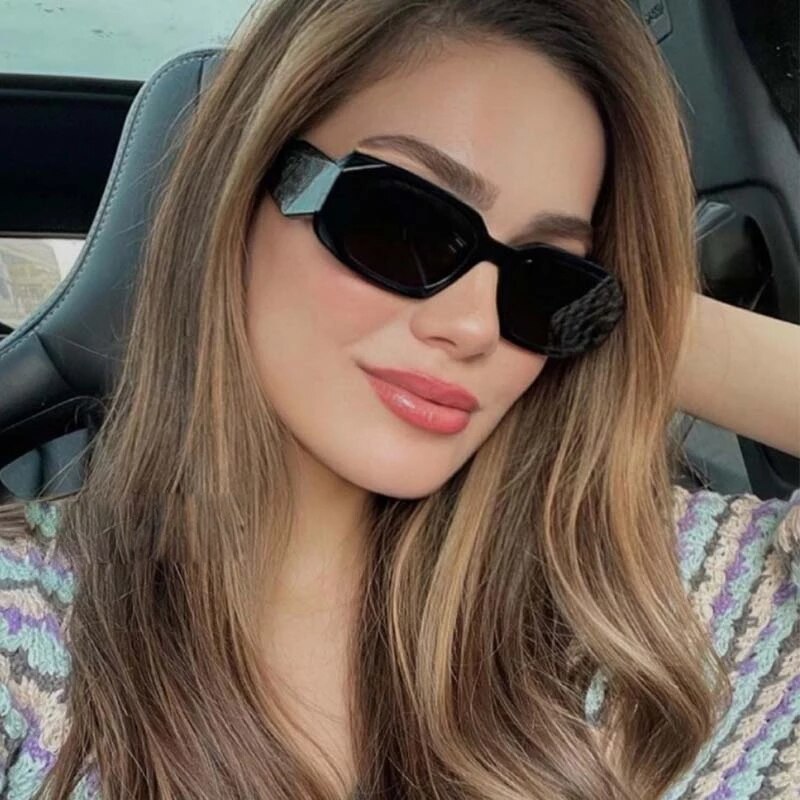 Small Polygon Rectangle Frame Women's Sunglasses Fashion Brand Designer Sun Glasses Men Classic Black Glasses Shades UV400