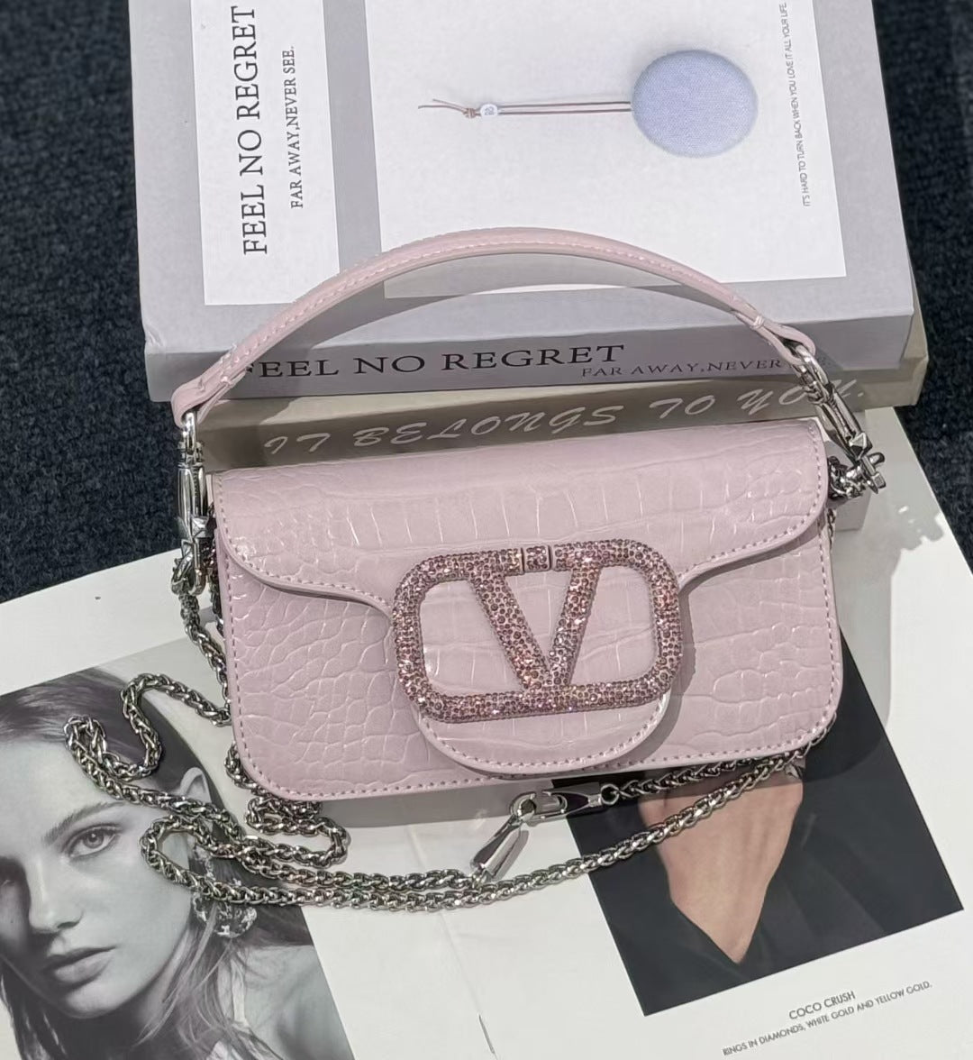Studded Elegant Mini Crossbody Bag Women's Genuine Leather Shoulder Bag for Commute and Hand Carry