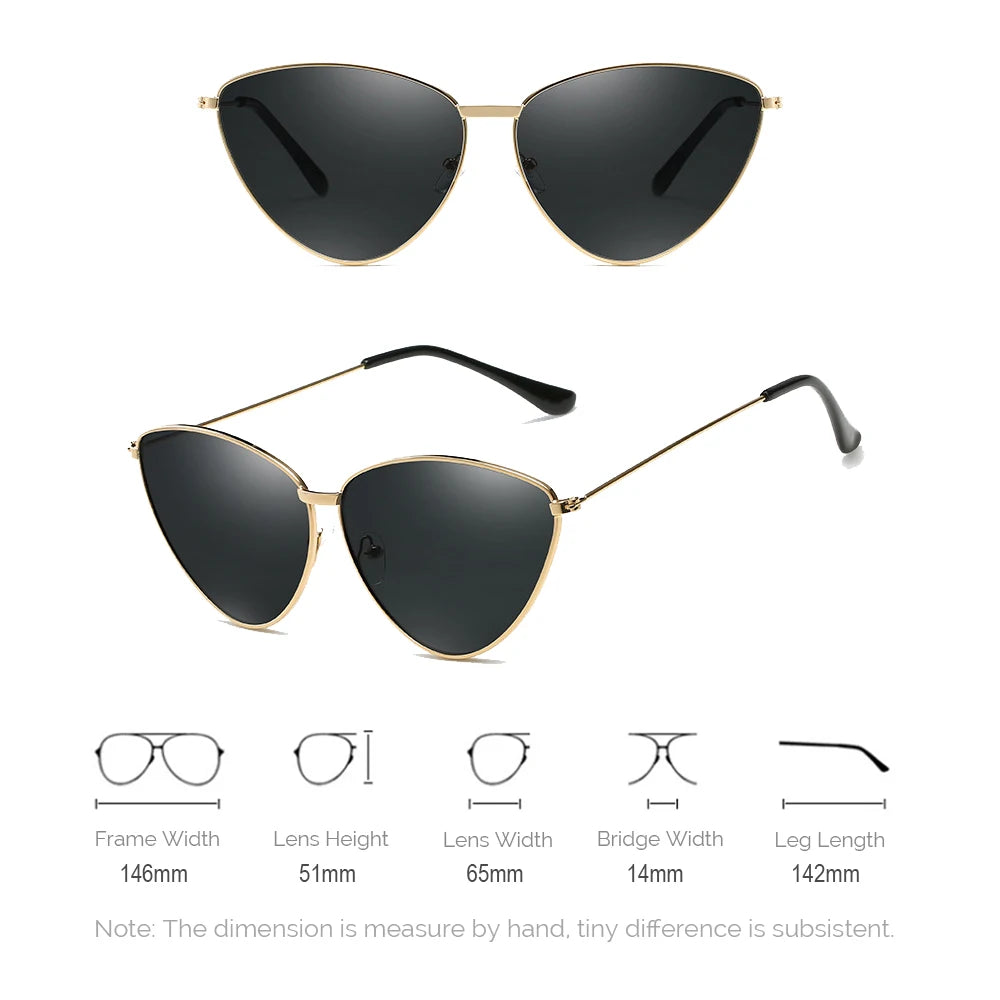Retro Ocean Color Cat Eye Triangle Sunglasses for Women New  Trend Colorful Vintage Sun Glasses Female Sbades