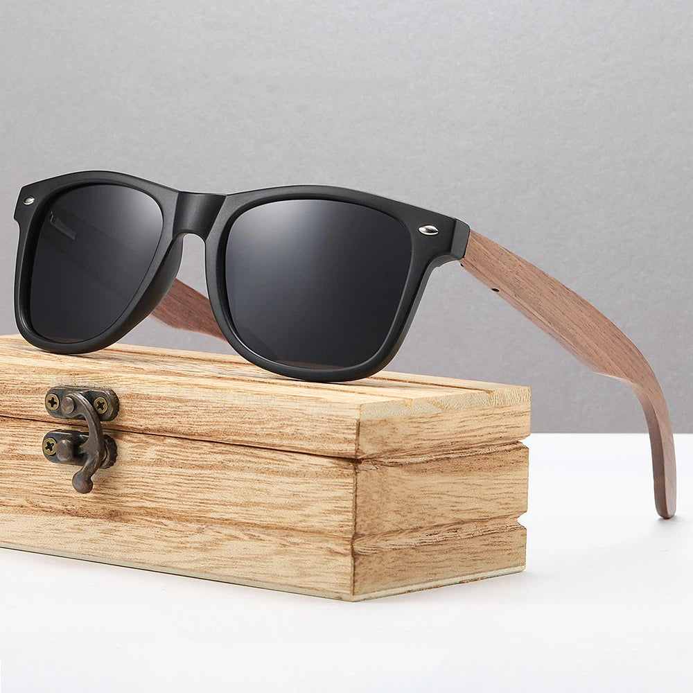 Wooden walnut sunglasses bamboo polarized sunglasses