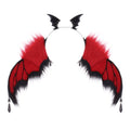 Serre-tête de diable style sombre Tête de chauve-souris Halloween Convention Cornes de diable Cosplay Oreilles d'animaux pliables Accessoire de performance