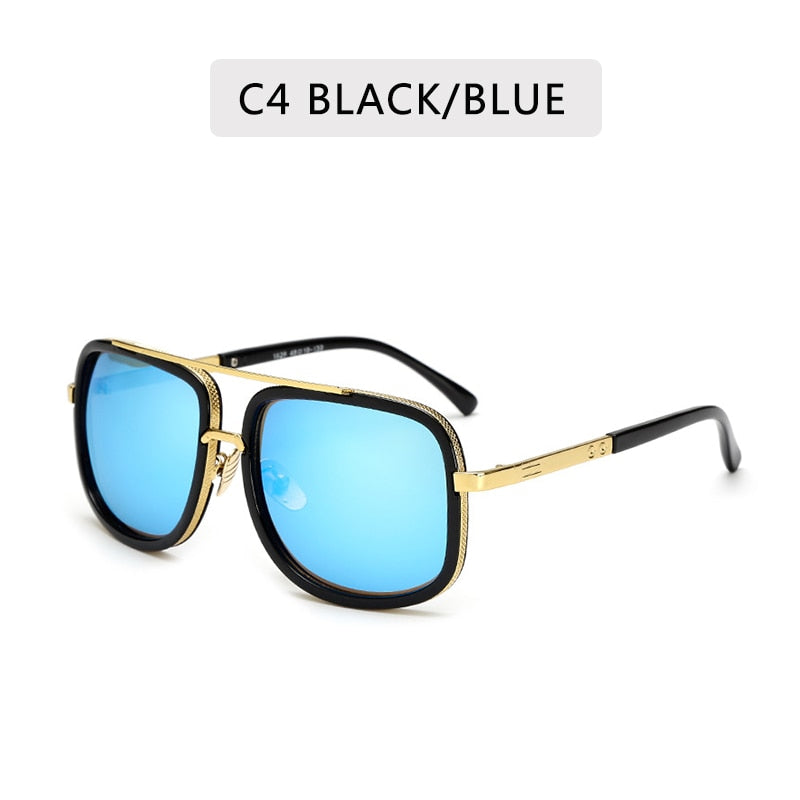 New Fashion Big Frame Sunglasses Men Square  Metal Sun Glasses Women Retro Sun Glasses Vintage High Quality Gafas