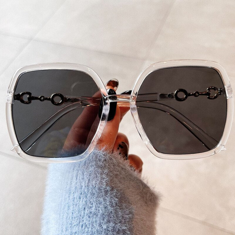 Irregular Polygon Square Sunglasses For Women Fashion Brand Oversized Leopard Beige Gradient Sun Glasses Female Elegant Shades