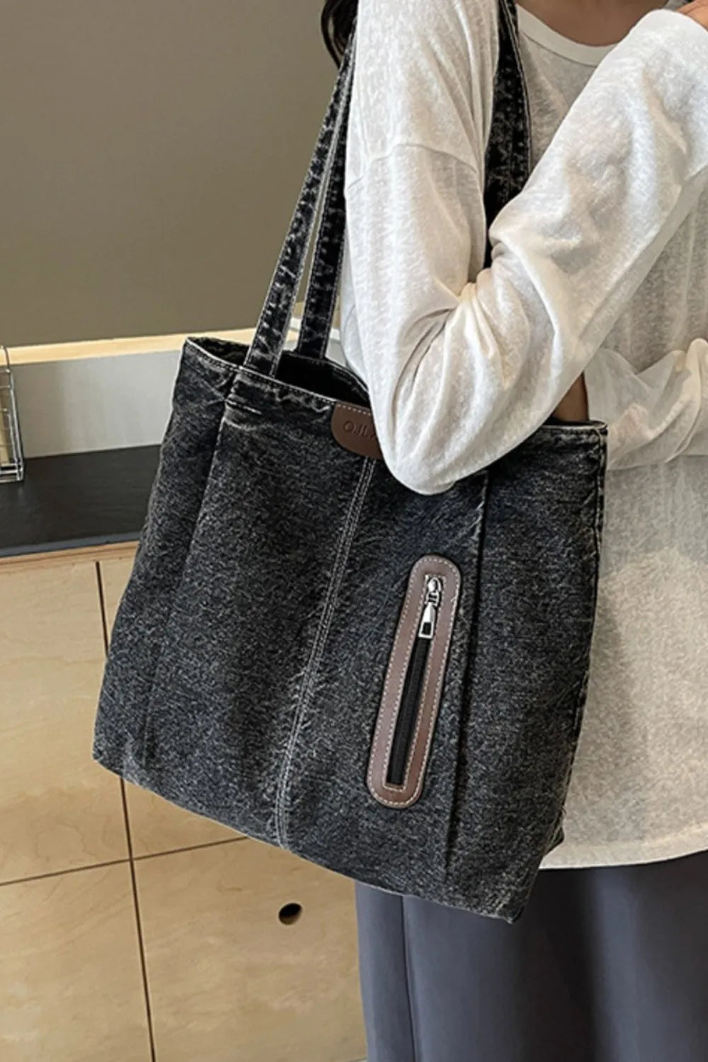 Sac fourre-tout en jean de taille moyenne