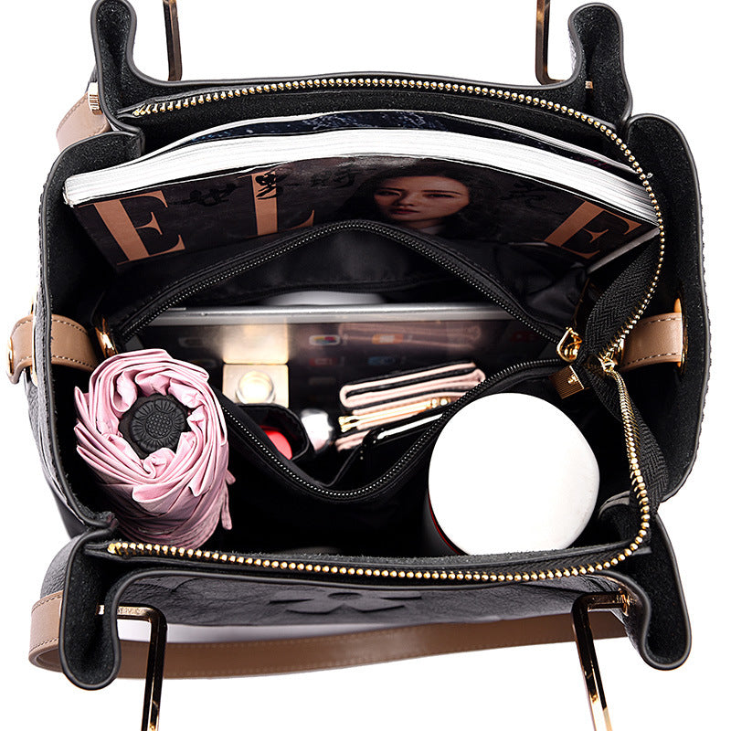 Sac à main mode femme cabas gaufré grande capacité sac seau maternité