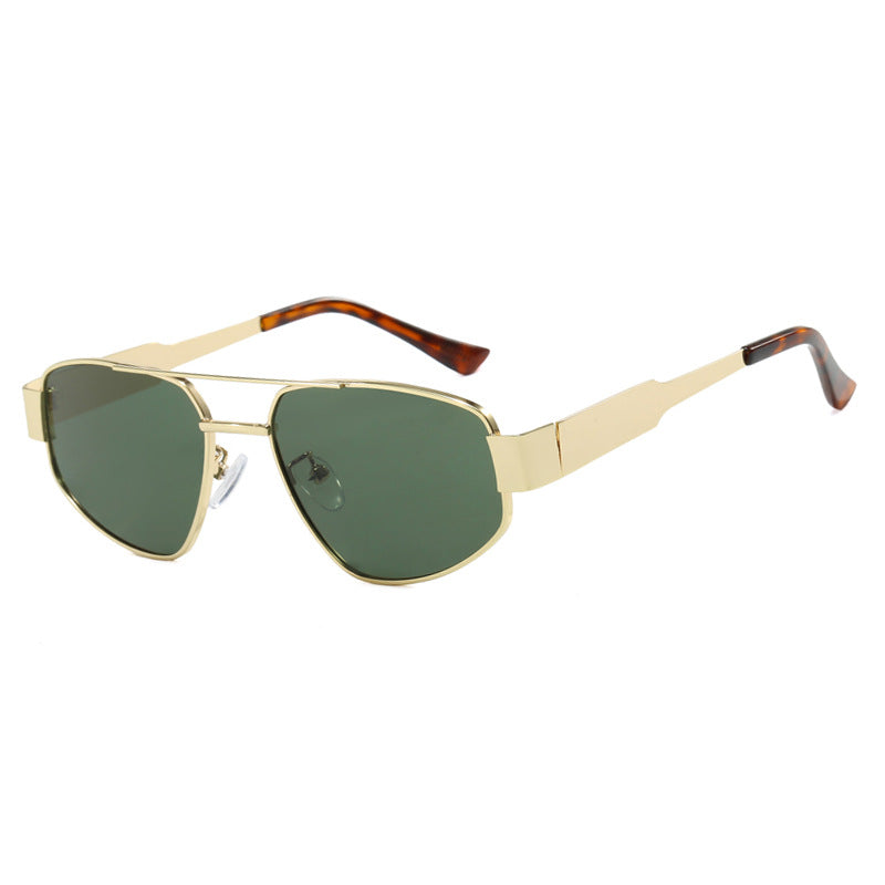 Double beam sunglasses for women, sunshade and sun protection sunglasses, metal sunglasses, UV resistant sunglasses