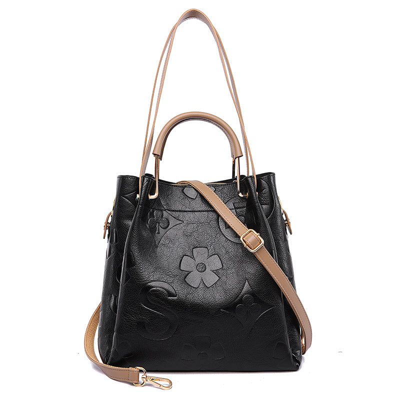 Sac à main mode femme cabas gaufré grande capacité sac seau maternité