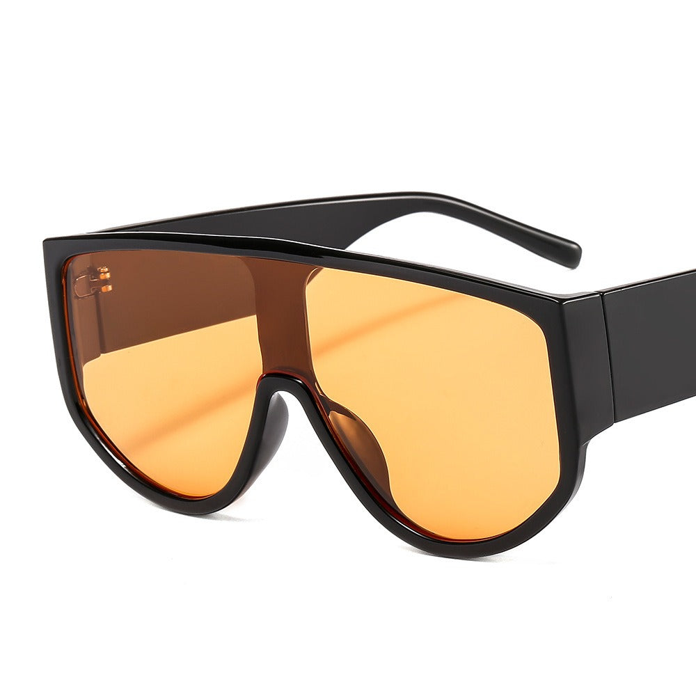 Sunglasses with colorful large frame, personalized retro sunglasses, integrated lenses, sunglasses