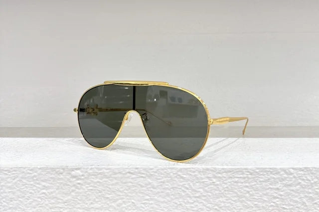 Metal wind goggles and sunglasses