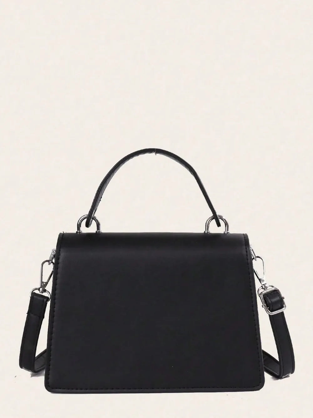 Sac à main en cuir PU avec bandoulière détachable en chaîne