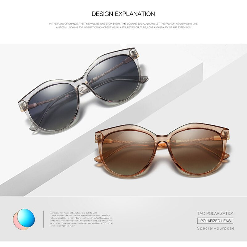 Luxury Polarized Sunglasses Women Metal Temples Sunglasses Gradient Lens Sun Glasses Women  Luxury Brand