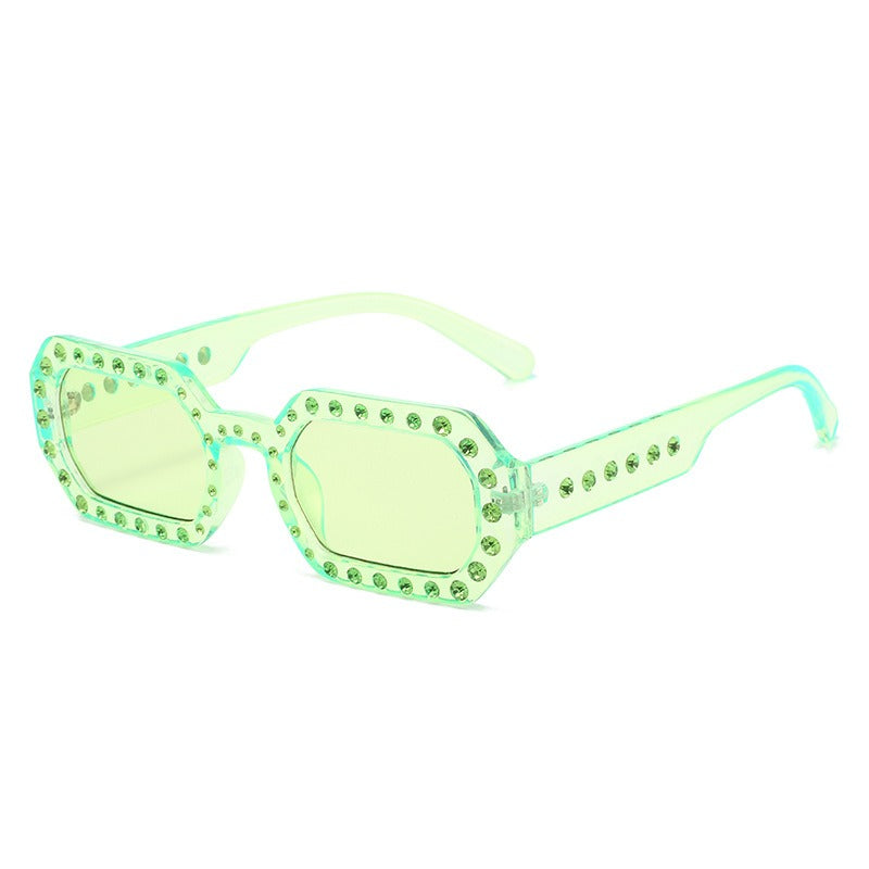 Personalized diamond inlaid sunglasses, small frame sunglasses, sunglasses for women