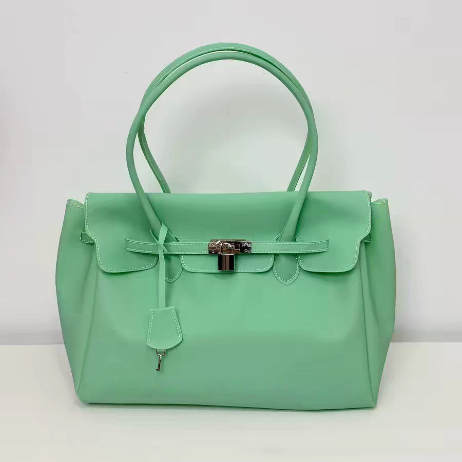Jellyfirkin New Summer Style Kiiikiii Jelly Tote Shoulder Bag Large Capacity Underarm Bag