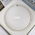Genuine Australian luxurious hith quality Mother of Pearl Beaded Necklace 45cm, 925 Sterling Silver Lobster Clasp, Round High Luster Shell Pearl Choker Necklace for Women, Classic Elegant Wedding Daily Jewelry Gift, Available in 6mm/8mm/10mm/12mm Sizes