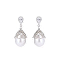 Boucles d'oreilles pendantes en forme de goutte, en dentelle, avec perles et oxyde de zirconium AAA+, hypoallergéniques