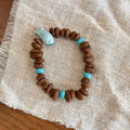 Handmade Real Coffee Bean Beaded Bracelet for Women, Cute Cartoon Dog & Fish Charm Natural Coffee Seed Stretch Bracelet Casual Coffee Lover Wrist Jewelry