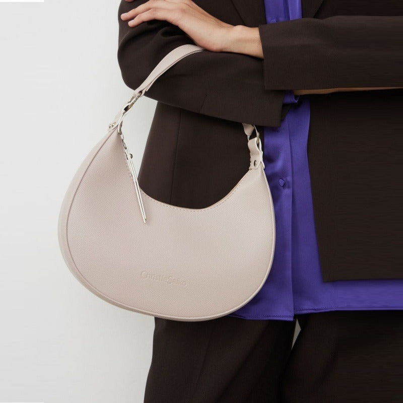 Trendy Women's Half-Moon Crossbody & Handheld Bag – Stylish, Affordable Luxury, Premium Feel, Portable Shoulder Bag