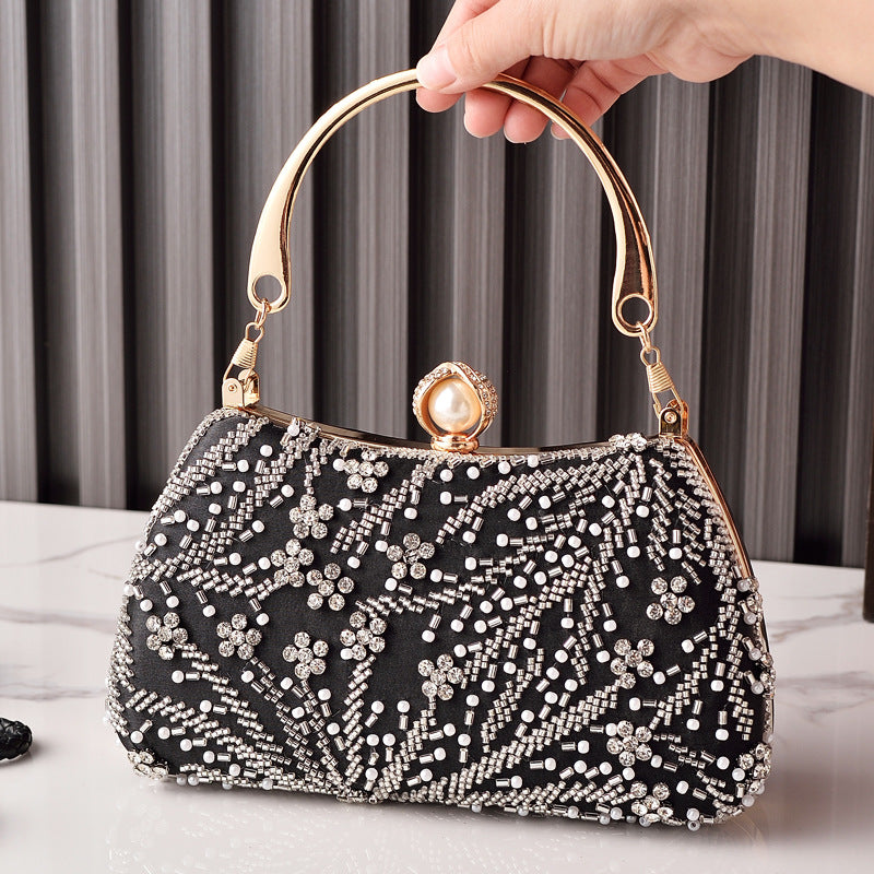 Women's Evening Clutch – Intricately Beaded/Embroidered – Suitable for Qipao, Annual Galas, Weddings, and Parties