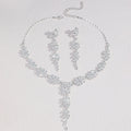 Parure de bijoux en zircon cubique en forme de feuille | Collier et boucles d'oreilles pendantes, hypoallergénique 3 couleurs