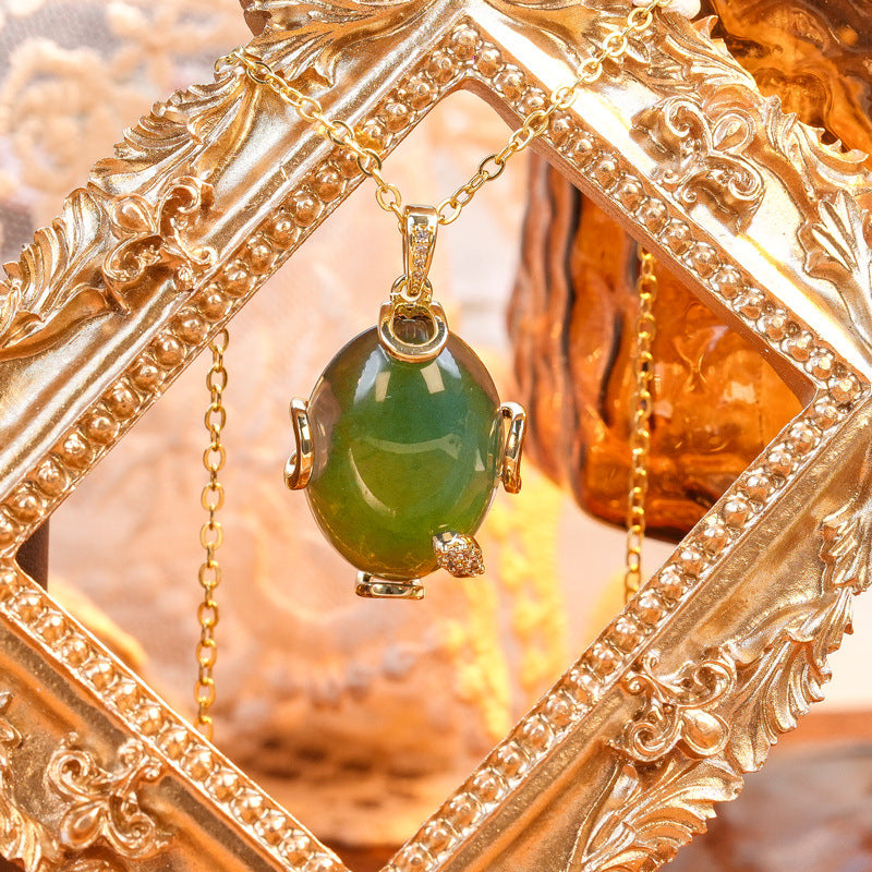 Thermochromic Temperature Sensitive Color Shift Gem Jewelry Kit Oval Mood Stone Drop Earring Adjustable Band Ring Chain Necklace