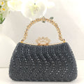 Rhinestone-embellished evening bag—stylish, glamorous, and perfect for formal events, weddings, and galas.