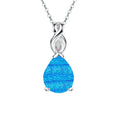 Teardrop Opal Infinity Twist Pendant Necklace