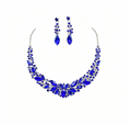 Conjunto de joyas de collar y pendientes de cristal, cadena ajustable de 45+5 cm