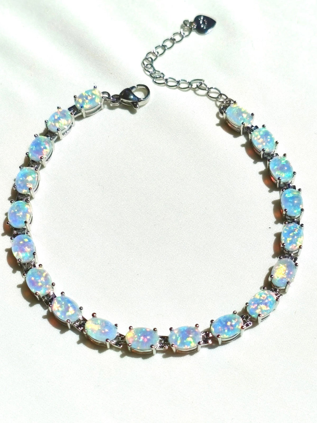Hypoallergenic 925 Silver Opal Bracelet - 2 Colors. Nickel-free