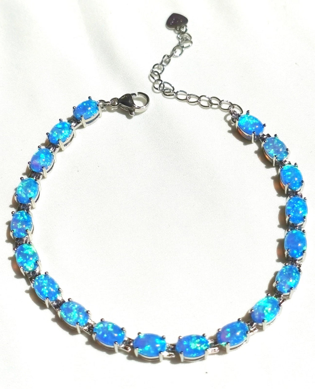 Hypoallergenic 925 Silver Opal Bracelet - 2 Colors. Nickel-free