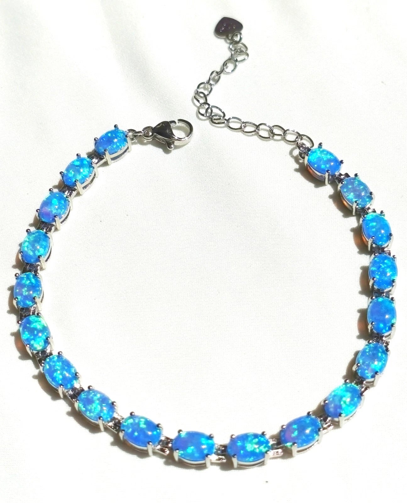 Hypoallergenic 925 Silver Opal Bracelet - 2 Colors. Nickel-free