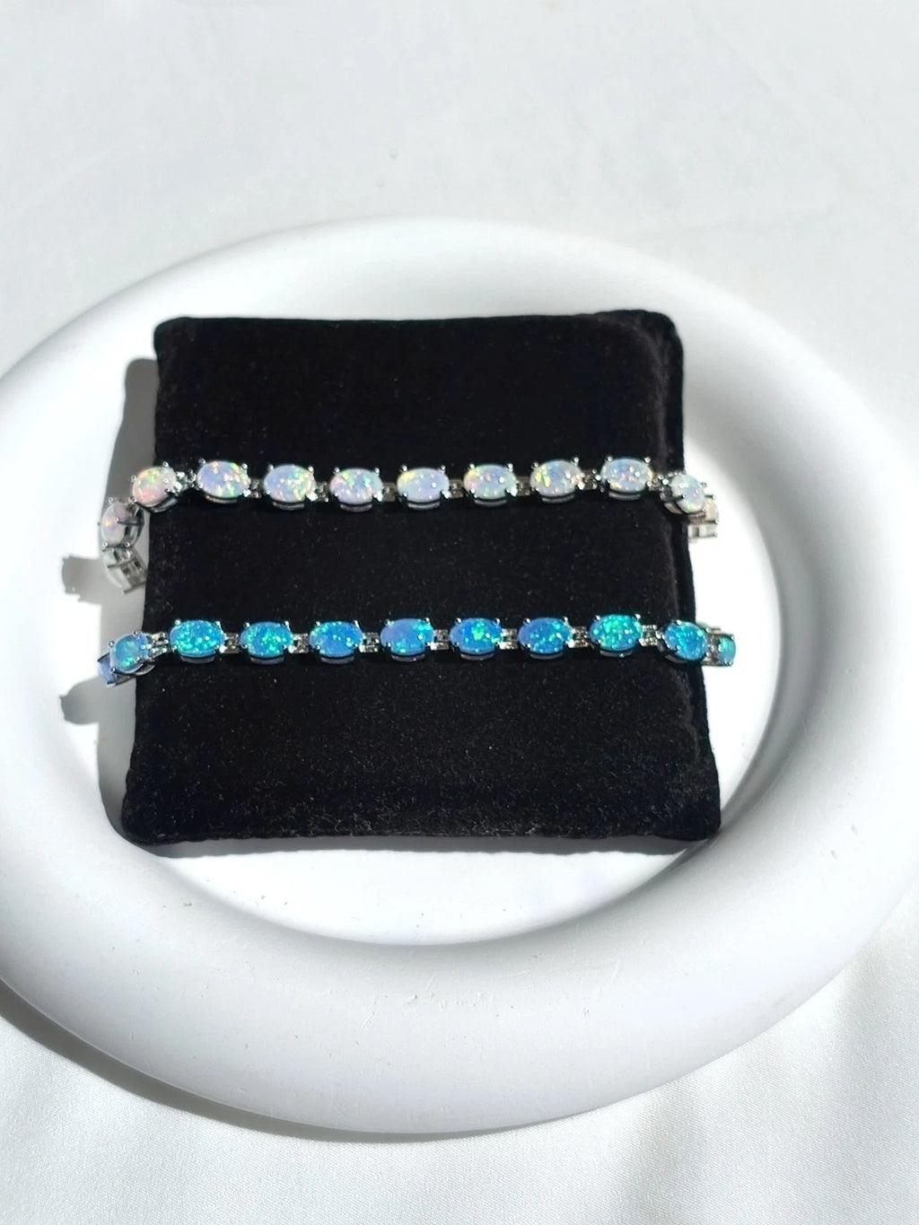 Hypoallergenic 925 Silver Opal Bracelet - 2 Colors. Nickel-free