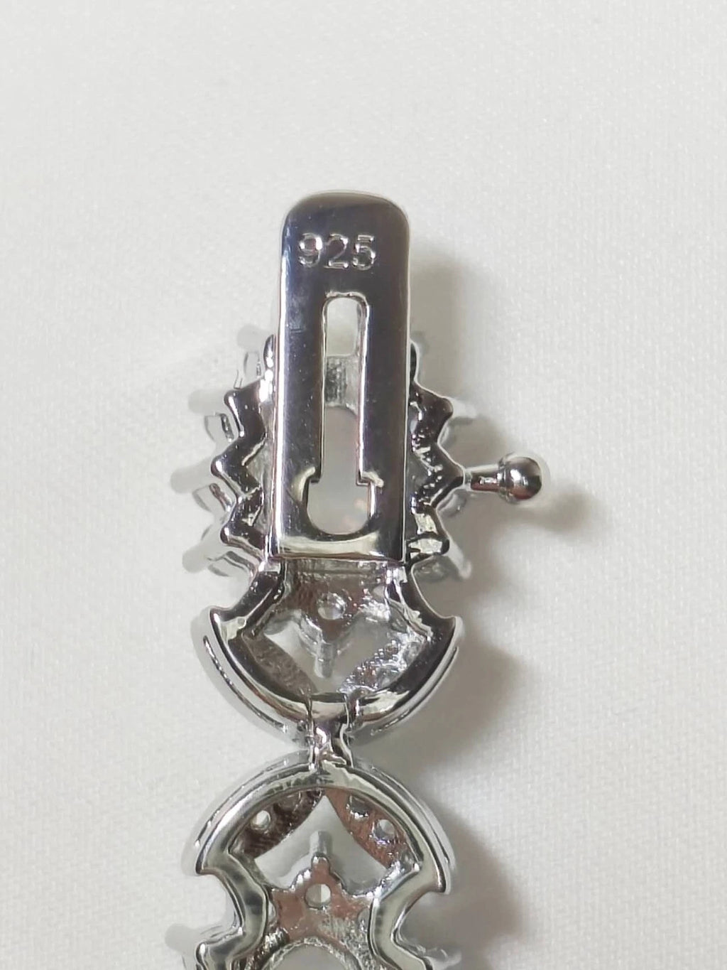 925 silver bracelet with opal, floral link bracelet set with cubic zirconia
