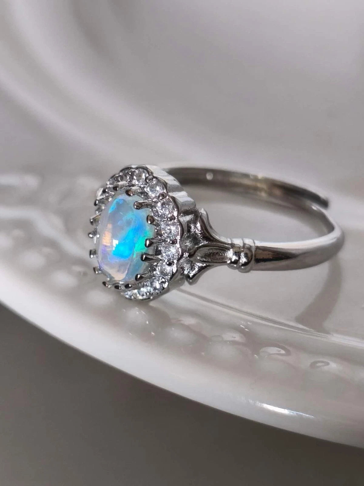 Opal stone open rings