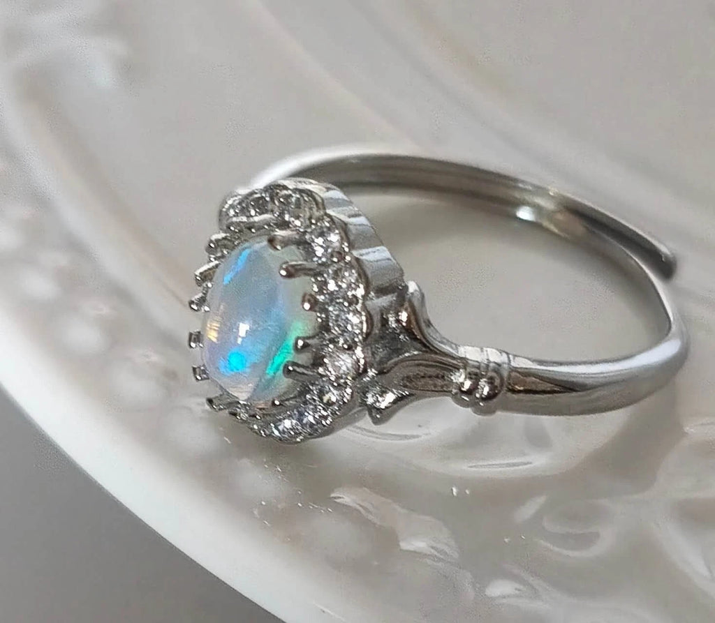 Opal stone open rings