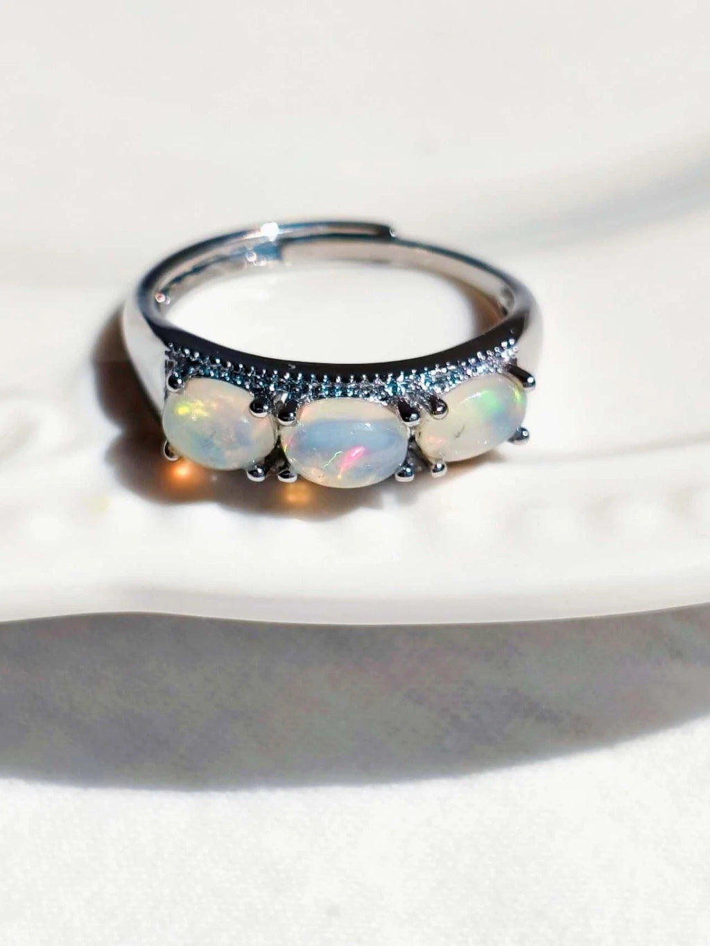 Opal stone open rings
