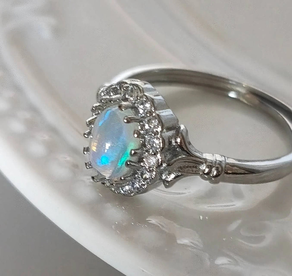 Opal stone open rings