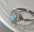 Opal stone open rings