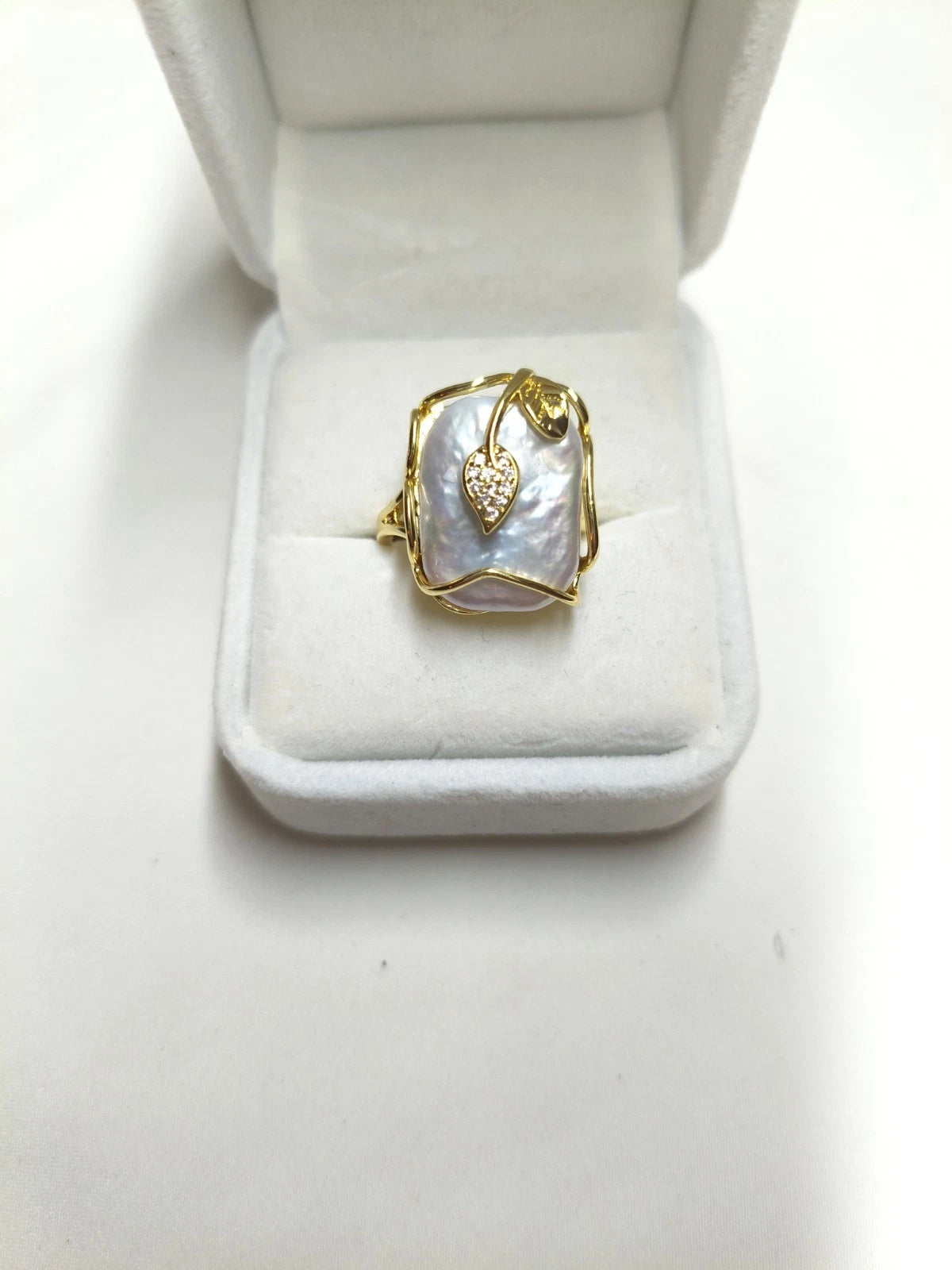 3-Piece Natural Baroque Pearl Jewelry Set, 18K Gold Plated, French Style
