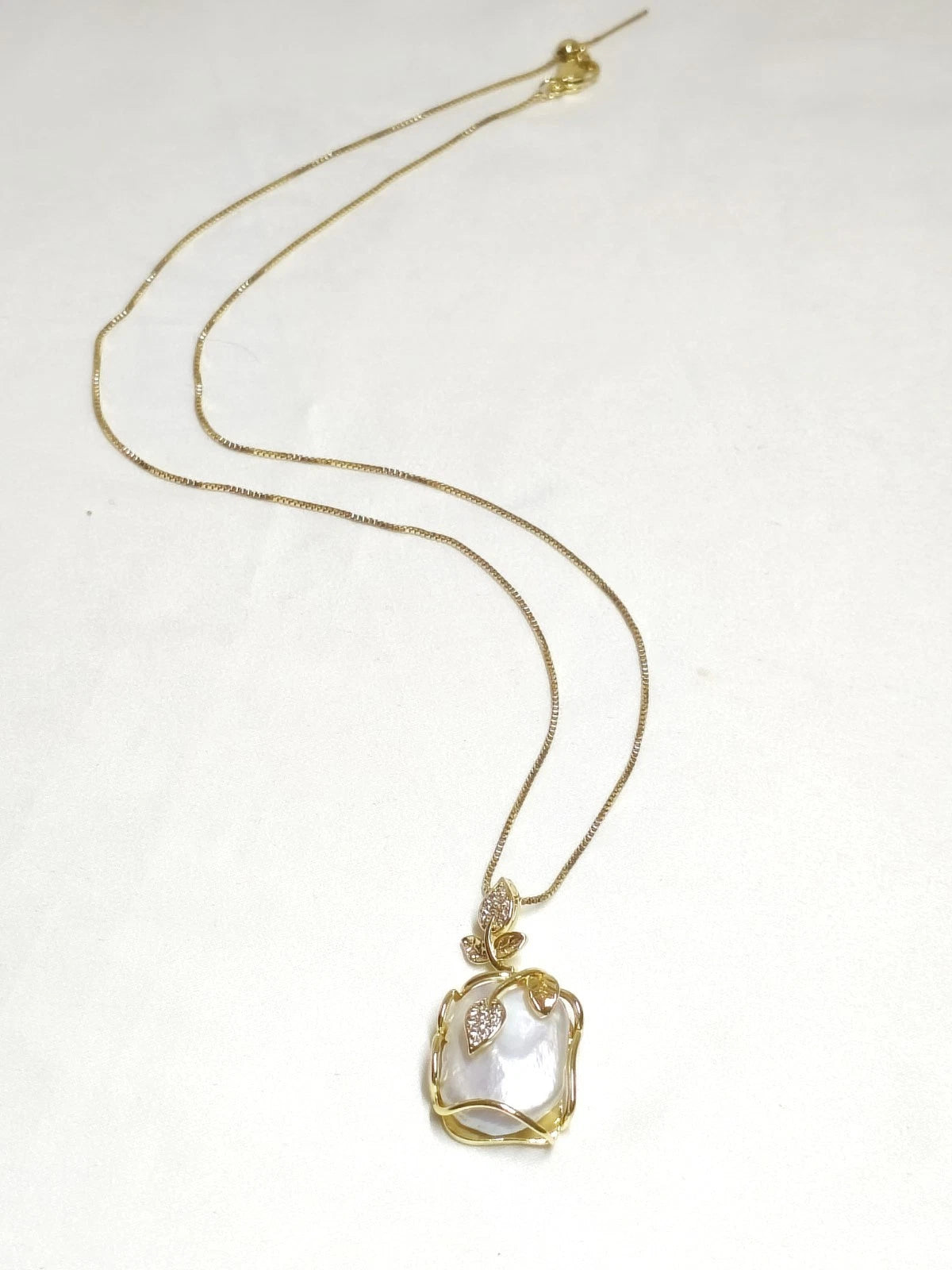 3-Piece Natural Baroque Pearl Jewelry Set, 18K Gold Plated, French Style