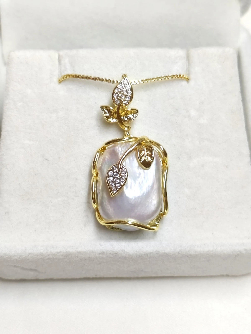 3-Piece Natural Baroque Pearl Jewelry Set, 18K Gold Plated, French Style