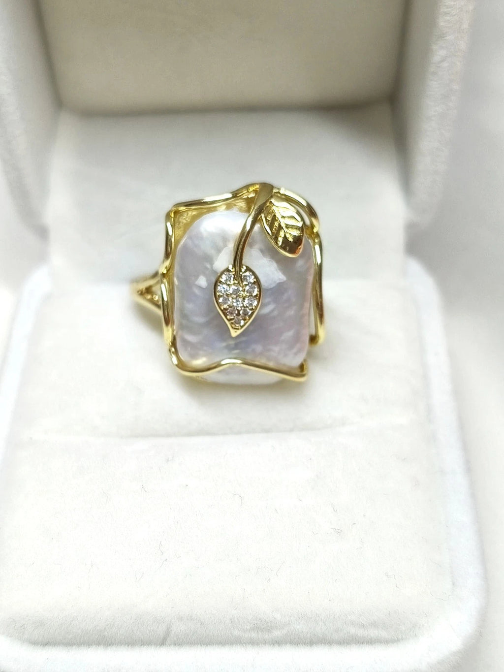3-Piece Natural Baroque Pearl Jewelry Set, 18K Gold Plated, French Style