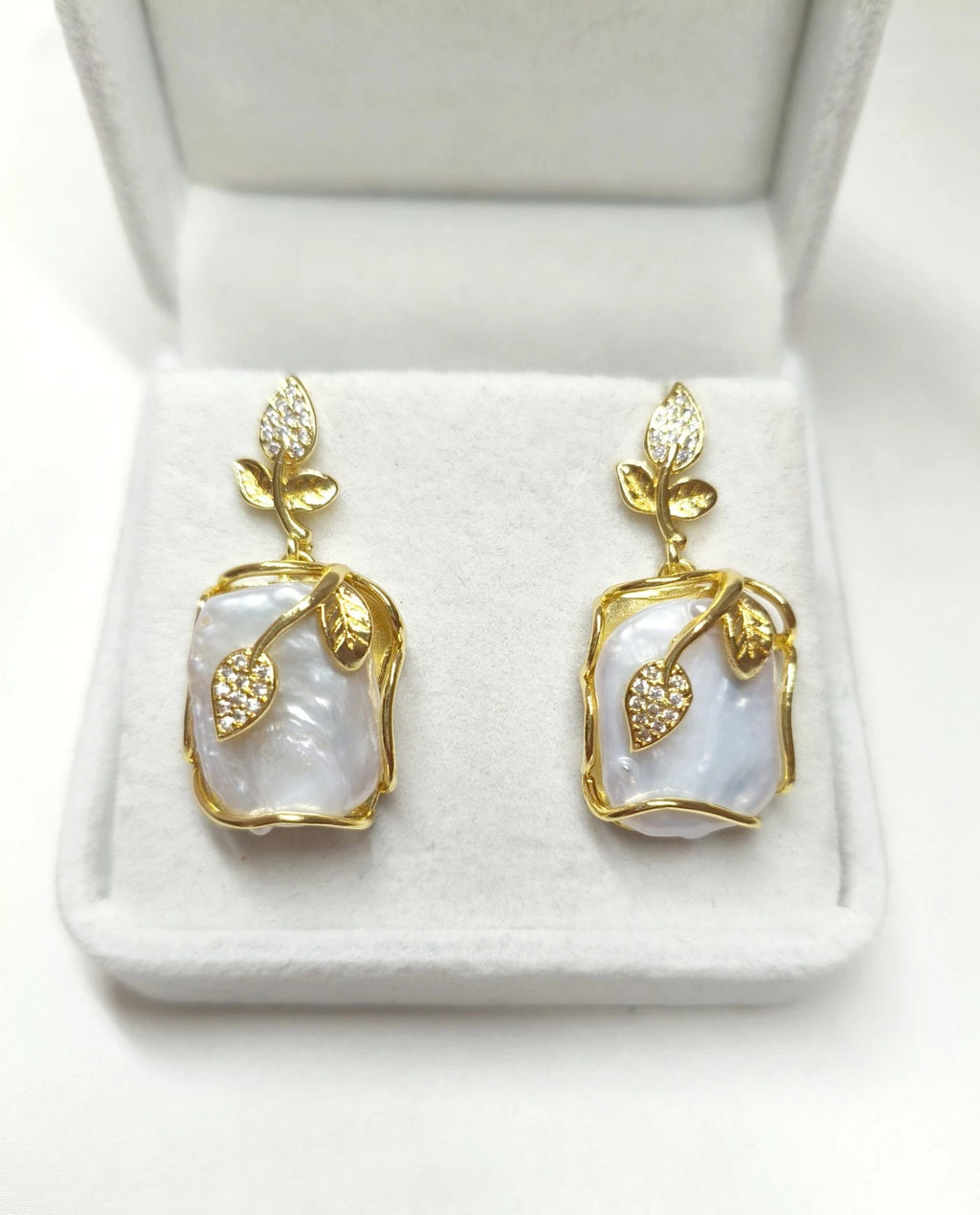 3-Piece Natural Baroque Pearl Jewelry Set, 18K Gold Plated, French Style