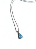 18K white gold plated teardrop-shaped opal necklace