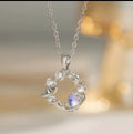 Collier en argent S925 avec pendentif opale ciel étoilé, thème espace