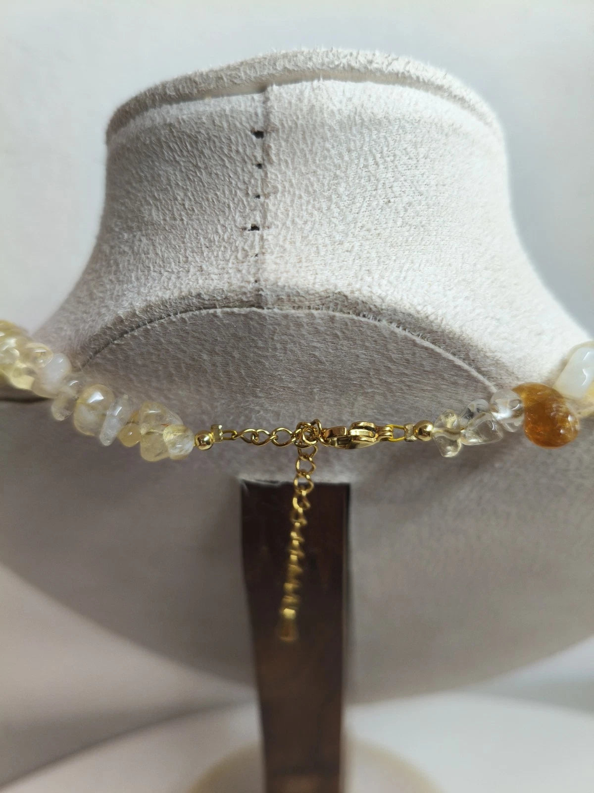 Natural Freshwater Pearl Citrine Chip Bead Necklace, Irregular Baroque Shell Pendant 14K Gold Plated Adjustable Chain Boho Jewelry for Women