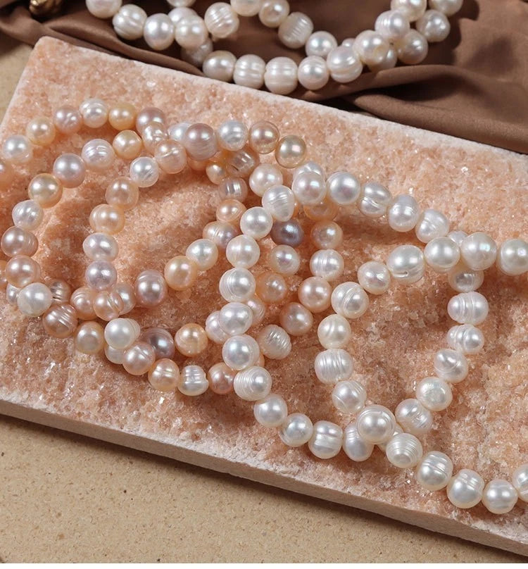 9mm Natural Freshwater Pearl Stretch Bracelet