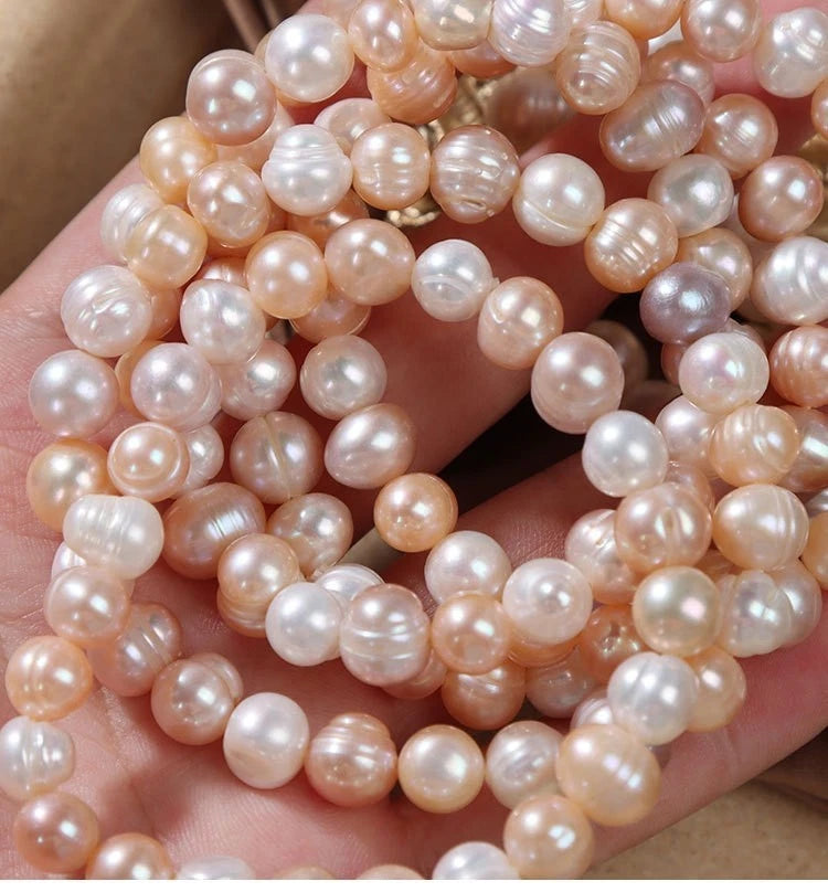 Pulsera elástica de perlas cultivadas de agua dulce de 9 mm
