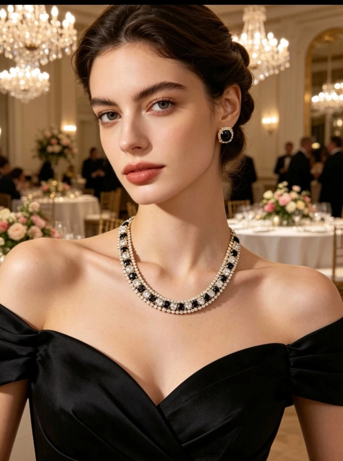 Parure collier et boucles d'oreilles en zircone AAA